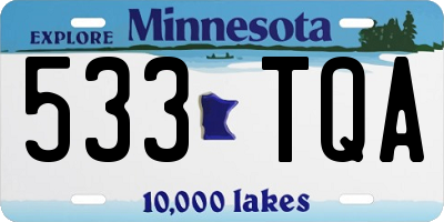 MN license plate 533TQA