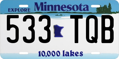 MN license plate 533TQB