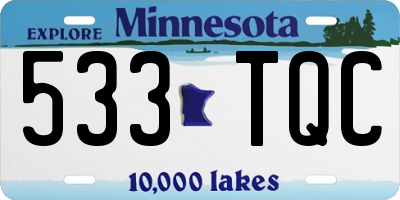 MN license plate 533TQC