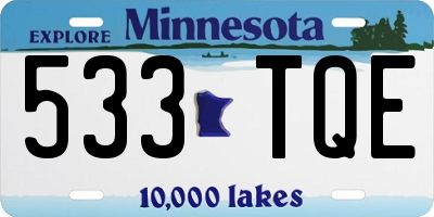 MN license plate 533TQE