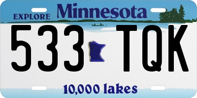 MN license plate 533TQK