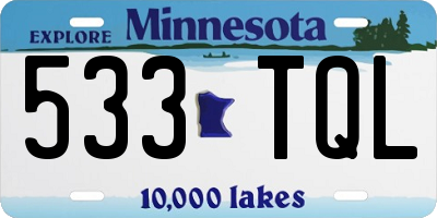 MN license plate 533TQL