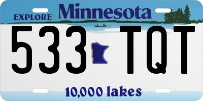 MN license plate 533TQT