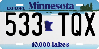 MN license plate 533TQX