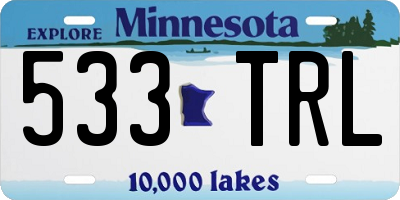 MN license plate 533TRL