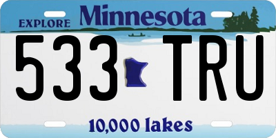 MN license plate 533TRU