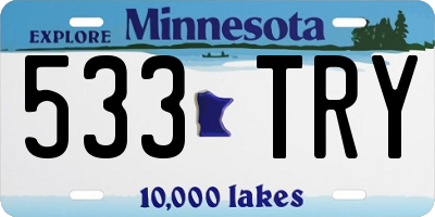 MN license plate 533TRY