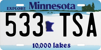 MN license plate 533TSA