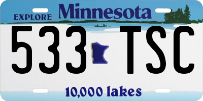 MN license plate 533TSC