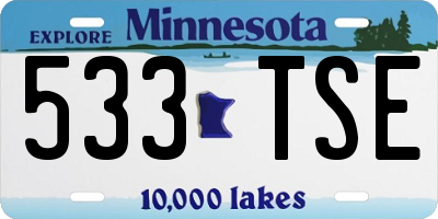 MN license plate 533TSE