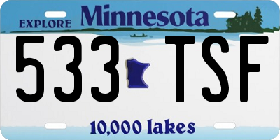MN license plate 533TSF