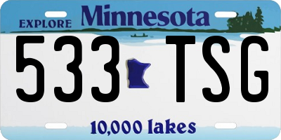 MN license plate 533TSG