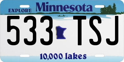 MN license plate 533TSJ