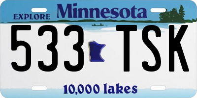 MN license plate 533TSK