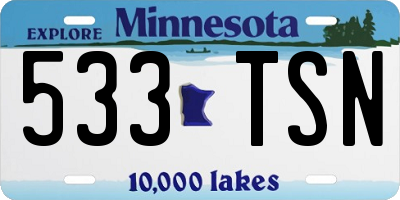 MN license plate 533TSN