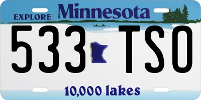 MN license plate 533TSO