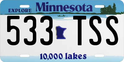 MN license plate 533TSS