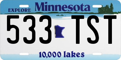 MN license plate 533TST