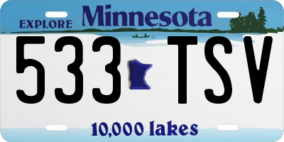 MN license plate 533TSV