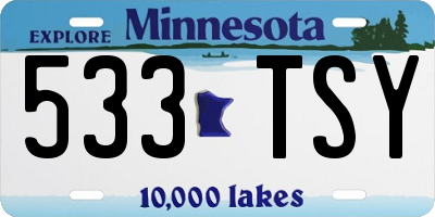 MN license plate 533TSY