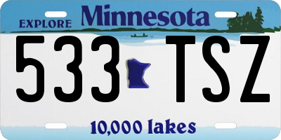 MN license plate 533TSZ