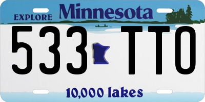 MN license plate 533TTO