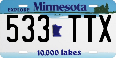 MN license plate 533TTX