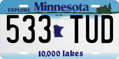 MN license plate 533TUD