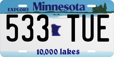 MN license plate 533TUE