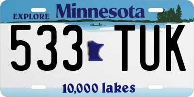 MN license plate 533TUK