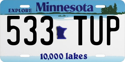 MN license plate 533TUP