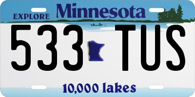 MN license plate 533TUS