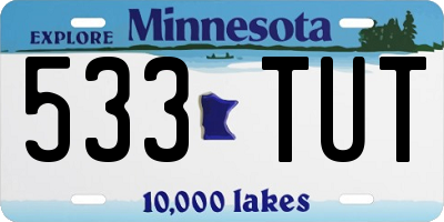 MN license plate 533TUT