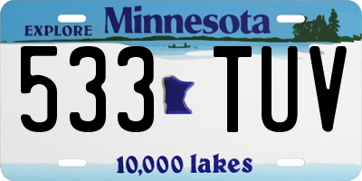 MN license plate 533TUV
