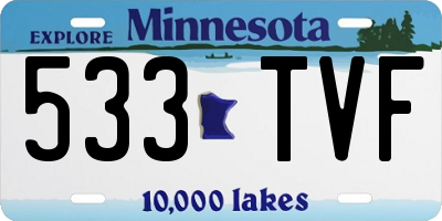 MN license plate 533TVF