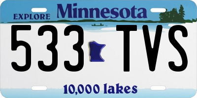 MN license plate 533TVS