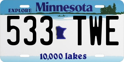 MN license plate 533TWE