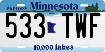 MN license plate 533TWF