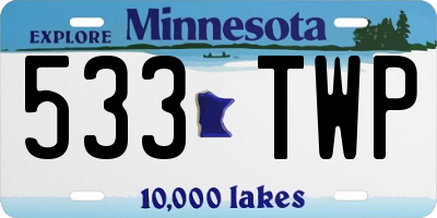 MN license plate 533TWP