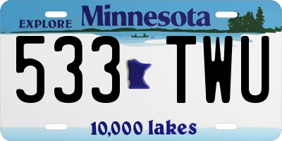 MN license plate 533TWU