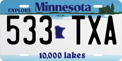 MN license plate 533TXA