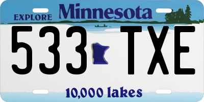MN license plate 533TXE