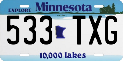 MN license plate 533TXG