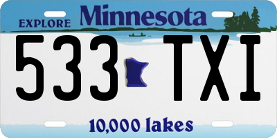 MN license plate 533TXI