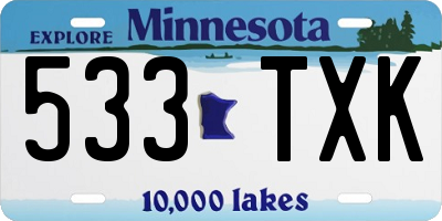 MN license plate 533TXK