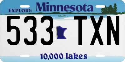 MN license plate 533TXN