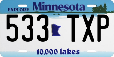 MN license plate 533TXP