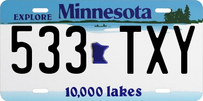 MN license plate 533TXY
