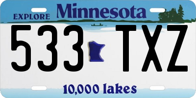 MN license plate 533TXZ