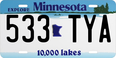 MN license plate 533TYA